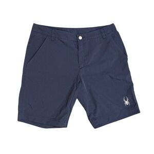 Spyder Mens Performance Shorts Navy Blue Cotton‎ Nylon Hiking Outdoor Size L